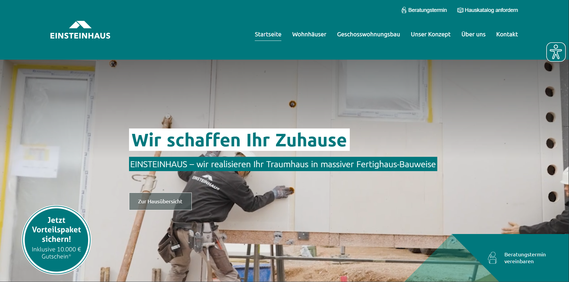 Screenshot einsteinhaus.de